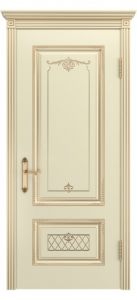 Межкомнатная дверь Аккорд В3, эмаль слоновая кость с золотой патиной, глухая.