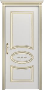 Купить дверь крашенную, Ария В2, с косичкой, эмаль белая, патина белая глухая в Москве в интернет-магазине dveri-doors.com