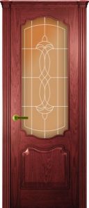 Купить дверь Венеция (багет), шпон  красное дерево, стекло в Москве в интернет-магазине dveri-doors.com