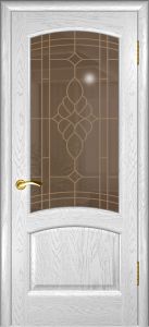 Купить лаура, двери шпонированные, дуб белая эмаль, стекло  в Москве в интернет-магазине dveri-doors.com