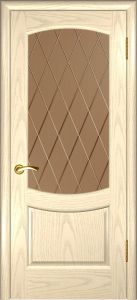 Купить межкомнатную дверь Лаура 2 (шпон дуба слоновая кость, стекло) в Москве в интернет-магазине dveri-doors.com