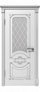 Купить дверь Милана, белая эмаль/патина серебро, стекло белое 73 ДОО в Москве в интернет-магазине dveri-doors.com