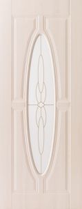 Купить двери ПВХ,  "Орбита" (большой овал), белый клён, стекло в Москве в интернет-магазине dveri-doors.com