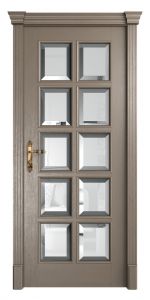 Купить париж 7, дверь межкомнатная шпон дуба со стеклом с фацетом в Москве в интернет-магазине dveri-doors.com