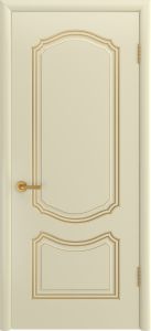 Купить межкомнатную дверь Соло-С, слоновая кость + патина золото, глухая в Москве в интернет-магазине dveri-doors.com