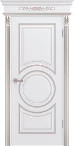 Купить дверь Рондо В0, эмаль белая, патина розовое золото в Москве в интернет-магазине dveri-doors.com