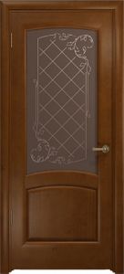 Купить шпонированная дверь, "Арт Деко", Парма, итальянский орех, стекло бронза в Москве в интернет-магазине dveri-doors.com