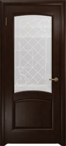 Купить межкомнатную дверь, "Арт Деко", Парма, махагон, стекло белое в Москве в интернет-магазине dveri-doors.com