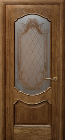 Дверь межкомнатная  «Рубин 2» стекло. Тонированный дуб, Натуральный шпон