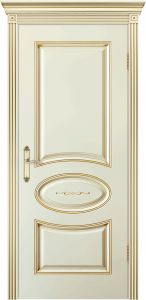 Купить дверь межкомнатную, Ария В1, Эмаль слоновая кость, патина золото в Москве в интернет-магазине dveri-doors.com