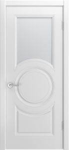 Межкомнатная дверь BELINI 888, белая эмаль, остеклённая.