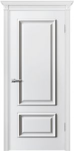 Купить дуэт Дверь межкомнатную, Багет, эмаль  белая Глухая в Москве в интернет-магазине dveri-doors.com