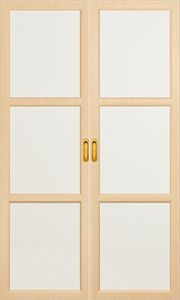 Купить модель Трио, ART DECO (раздвижная) белёный дуб, стекло белое в Москве в интернет-магазине dveri-doors.com