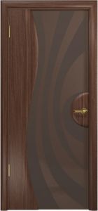 Купить дверь Ветра-1 | Тонированный триплекс с рисунком |Цвет американский орех  в Москве в интернет-магазине dveri-doors.com