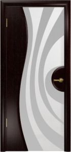 Купить шпонированная дверь Ветра-1 | Белое стекло, триплекс с рисунком | Цвет Венге в Москве в интернет-магазине dveri-doors.com