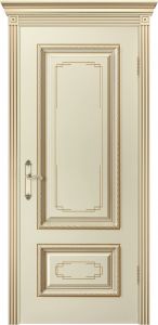 Купить дверь межкомнатную Дуэт Эмаль слоновая кость, патина белое золото в Москве в интернет-магазине dveri-doors.com