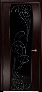 Купить дверь со стеклом | Ульяновскую| Лиана-3, чёрное стекло, стразы в Москве в интернет-магазине dveri-doors.com