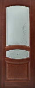 Купить межкомнатную дверь Viva Doors «Топаз» стекло белое, красное дерево в Москве в интернет-магазине dveri-doors.com