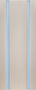 Дверь межкомнатная Ульяновская «Меланит- 2» Беленый Дуб остекленная. Натуральный шпон