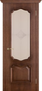 Купить двери Белоруссии, ПРИМЬЕРА| шпон, каштан, стекло ромб в Москве в интернет-магазине dveri-doors.com