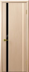 Купить синай-1, шпонированную дверь, белёный дуб, стекло чёрное в Москве в интернет-магазине dveri-doors.com