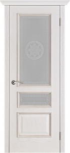 Купить двери Белоруссии, ВЕНА| шпон дуба, белая патина, два стекла в Москве в интернет-магазине dveri-doors.com