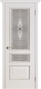 Купить двери Белоруссии, ВЕНА| шпон дуба, белая патина, стекло, витраж в Москве в интернет-магазине dveri-doors.com