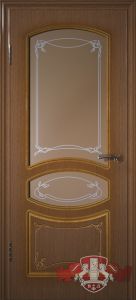 Межкомнатная дверь, шпонированная, Версаль Стекло ( Орех 13ДР3) .