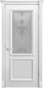 Дверь Вита, Белая эмаль, со стеклом.
