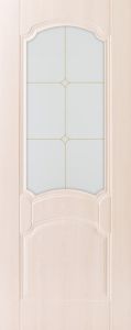 Двери ПВХ,  "Классика", белый клён, стекло.