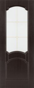 Двери ПВХ,  "Классика", чёрный клён, стекло.