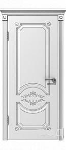 Межкомнатная дверь Милана, белая эмаль/патина серебро. Глухая. 73 ДГО.