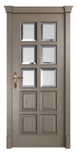 Париж ДГО 7, межкомнатная дверь шпон дуба со стеклом с фацетом.