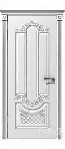 Купить дверь Александрия, белая эмаль, патина серебро, глухая 70 ДГО в Москве в интернет-магазине dveri-doors.com