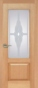 Дверь со стеклом | Levsha | Престиж 1 | шпон дуба. Стекло.