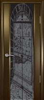Купить межкомнатную дверь ,цвет: венге,стекло с рисунком  Триплекс 10 в Москве в интернет-магазине dveri-doors.com
