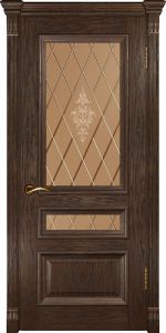 Купить дверь Фараон 2 (багет), шпон мореный дуб, стекло виола в Москве в интернет-магазине dveri-doors.com