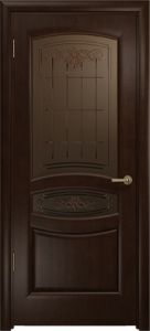 Ульяновская межкомнатная дверь, "Арт Деко", "Оливия", махагон, стекло бронза
