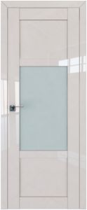 Дверь PROFIL DOORS (профиль дорс) 2.15L. Белый глянец. Стекло белое матовое.