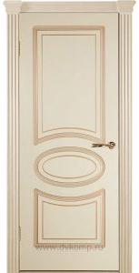 Купить дверь глухая, эмаль, слоновая кость, золотая патина "Винель" в Москве в интернет-магазине dveri-doors.com