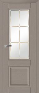 Дверь экошпон PROFIL DOORS 2.42XN, Грувд Серый, стекло гравировка.