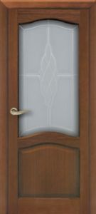 Дверь со стеклом Levsa Модель 4 стекло, шпон дуба, цвет орех.