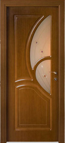  Дверь со стеклом | Levsha | Грация | шпон дуба, цвет орех.