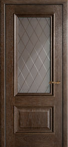 Дверь межкомнатная  «Винтаж» стекло. дуб винтаж, Натуральный шпон