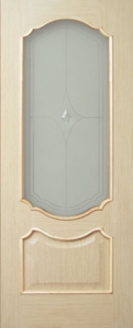Межкомнатная дверь со стеклом - Верона,фабрика "Левша", цвет Белёный дуб
