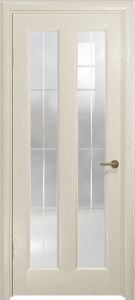 Ульяновская дверь, "Арт Деко" - Ченере-3 стекло Венто, шпон ясень , цвет аква