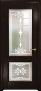 Межкомнатная дверь шпонированная Ченере-2, стекло джелло, цвет фуокко