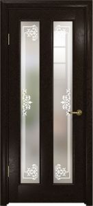 Шпонированная межкомнатная дверь Ченере-3,  стекло джелло, цвет фуокко
