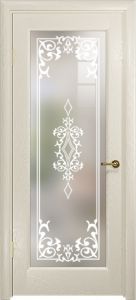 Купить межкомнатную дверь шпонированную "Ченере-4", стекло джелло, цвет аква  в Москве в интернет-магазине dveri-doors.com