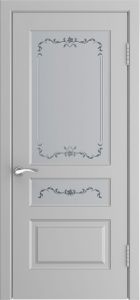 Купить ульяновские двери, Модель L-2 стекло, эмаль серая в Москве в интернет-магазине dveri-doors.com